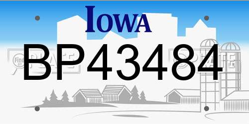 BP43484 Iowa License Plate