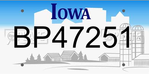 BP47251 Iowa License Plate