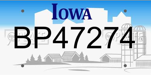 BP47274 Iowa License Plate