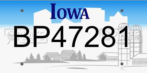 BP47281 Iowa License Plate