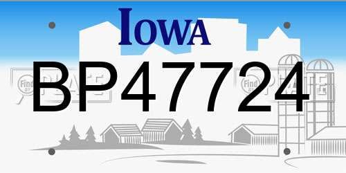 BP47724 Iowa License Plate