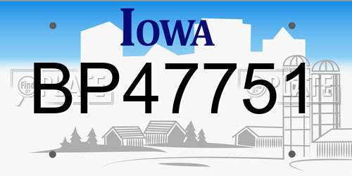 BP47751 Iowa License Plate