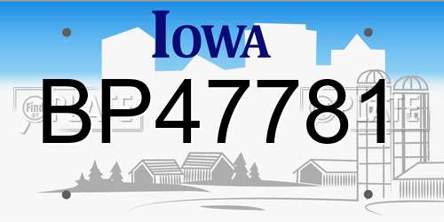 BP47781 Iowa License Plate