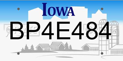 BP4E484 Iowa License Plate
