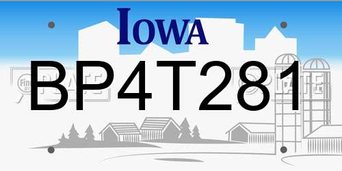 BP4T281 Iowa License Plate