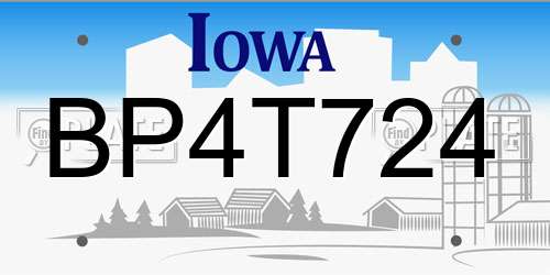 BP4T724 Iowa License Plate