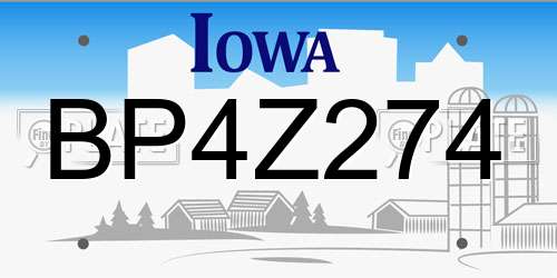BP4Z274 Iowa License Plate