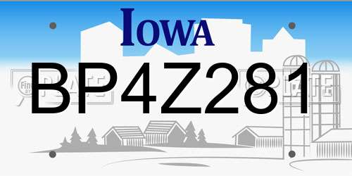 BP4Z281 Iowa License Plate