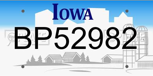 BP52982 Iowa License Plate