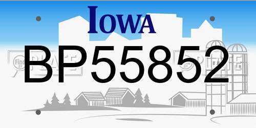 BP55852 Iowa License Plate