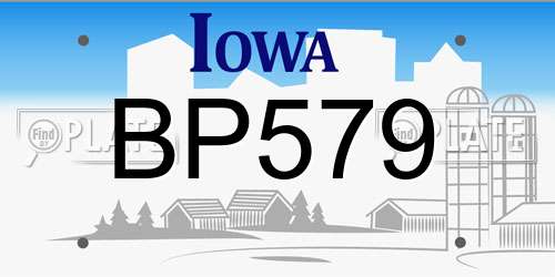 BP579 Iowa License Plate