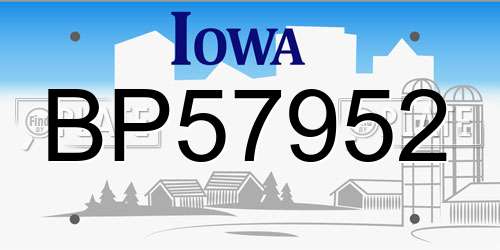 BP57952 Iowa License Plate