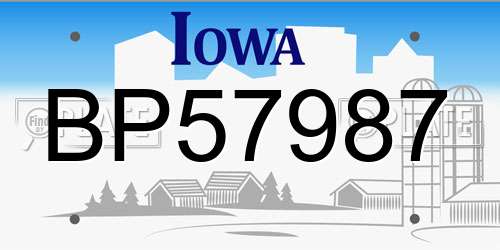 BP57987 Iowa License Plate