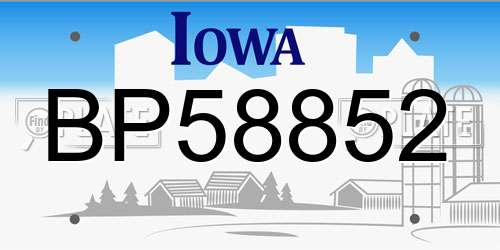 BP58852 Iowa License Plate