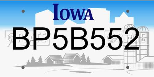 BP5B552 Iowa License Plate