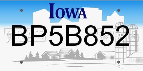 BP5B852 Iowa License Plate