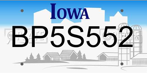 BP5S552 Iowa License Plate