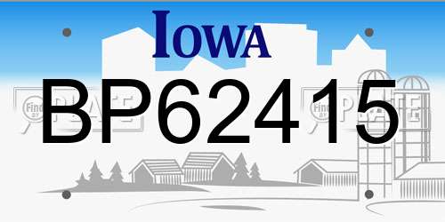 BP62415 Iowa License Plate