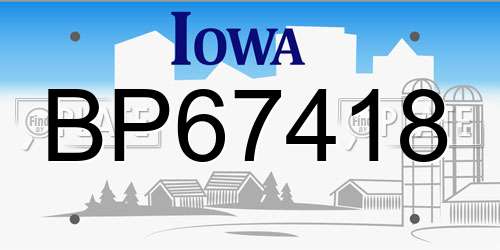 BP67418 Iowa License Plate