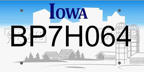 BP7H064 Iowa License Plate