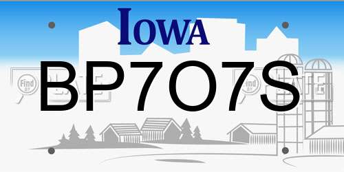 BP7O7S Iowa License Plate