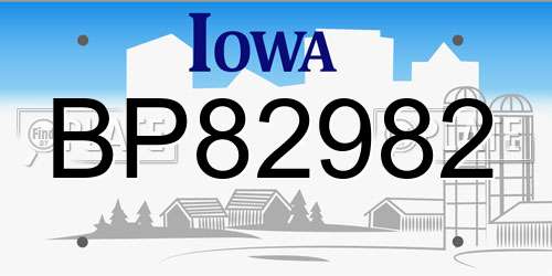 BP82982 Iowa License Plate