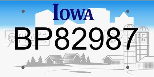 BP82987 Iowa License Plate