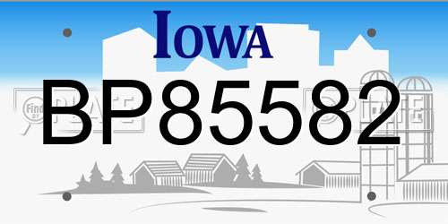 BP85582 Iowa License Plate