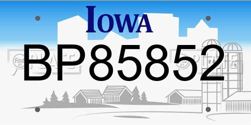 BP85852 Iowa License Plate