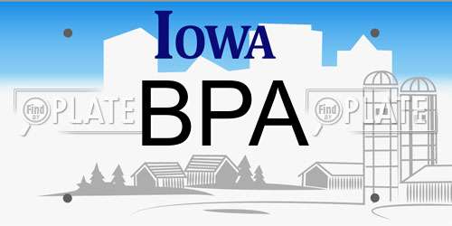 BPA Iowa License Plate