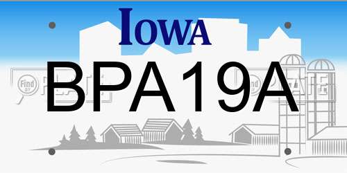 BPA19A Iowa License Plate
