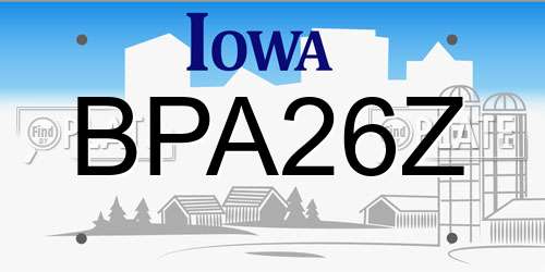 BPA26Z Iowa License Plate