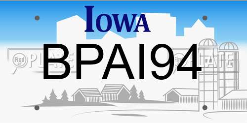 BPAI94 Iowa License Plate