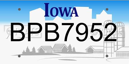 BPB7952 Iowa License Plate