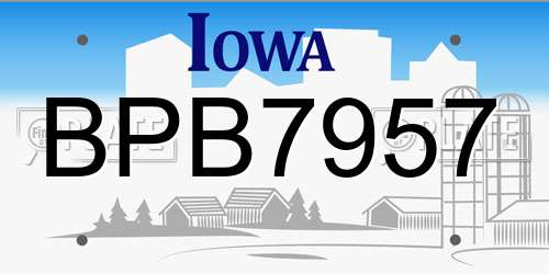 BPB7957 Iowa License Plate