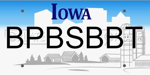 BPBSBBT Iowa License Plate
