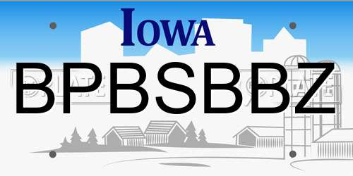 BPBSBBZ Iowa License Plate