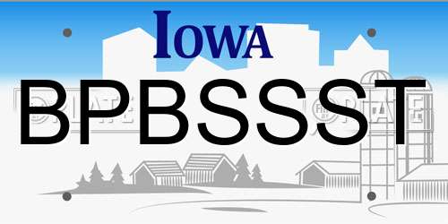 BPBSSST Iowa License Plate