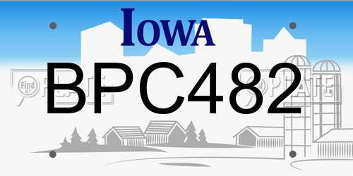 BPC482 Iowa License Plate
