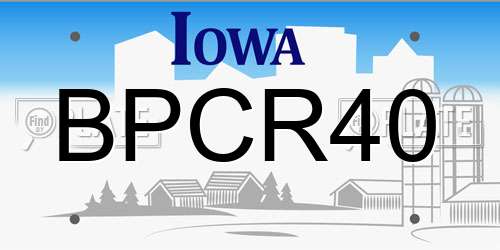 BPCR40 Iowa License Plate
