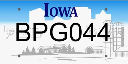BPG044 Iowa License Plate