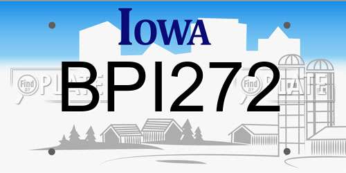 BPI272 Iowa License Plate