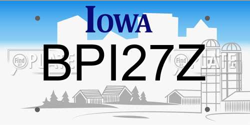 BPI27Z Iowa License Plate