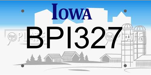 BPI327 Iowa License Plate