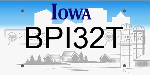 BPI32T Iowa License Plate
