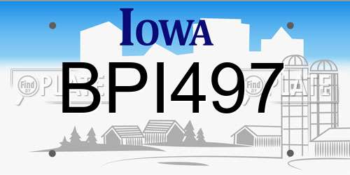 BPI497 Iowa License Plate