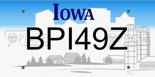 BPI49Z Iowa License Plate