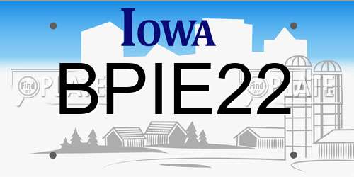 BPIE22 Iowa License Plate