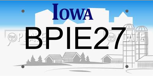 BPIE27 Iowa License Plate