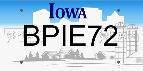 BPIE72 Iowa License Plate